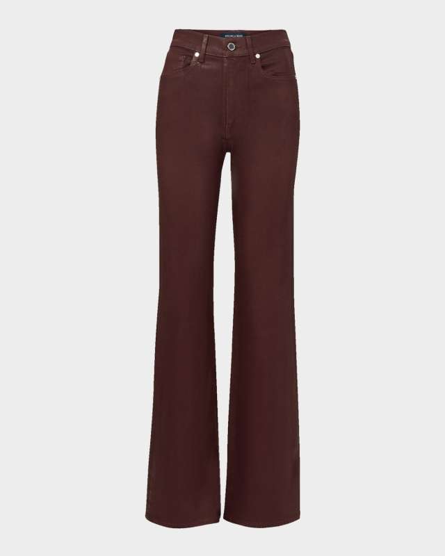 Crosbie Coated Slim Wide-Leg Jeans